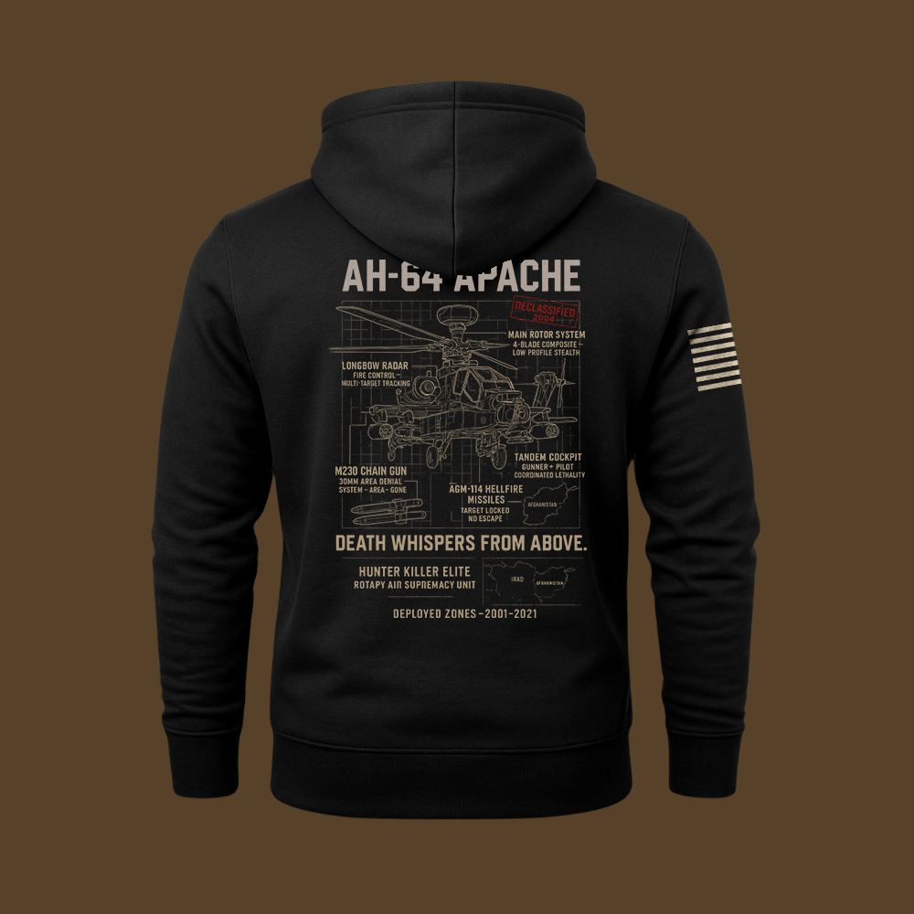 AH-64 Apache Schematic Hoodie