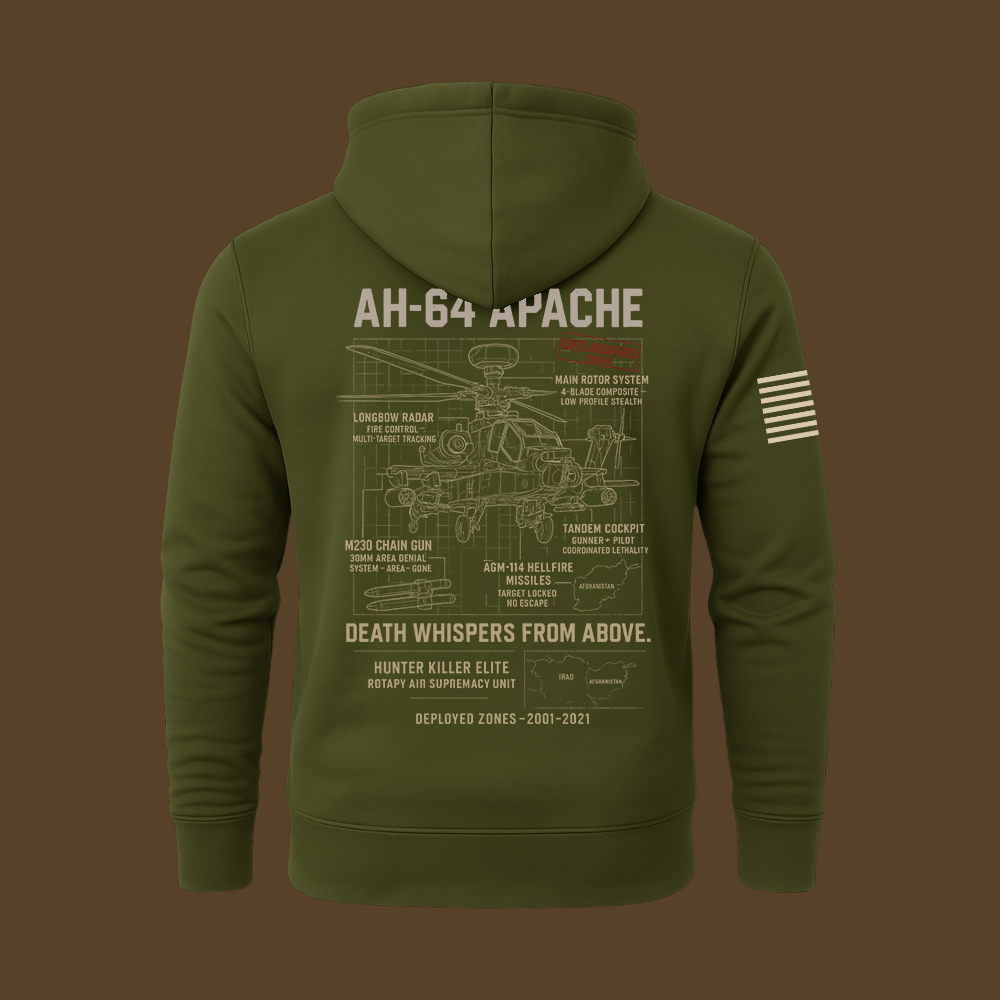 AH-64 Apache Schematic Hoodie