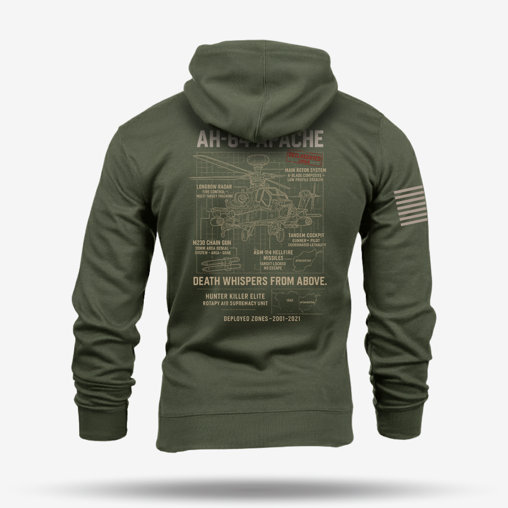 AH-64 Apache Schematic Hoodie