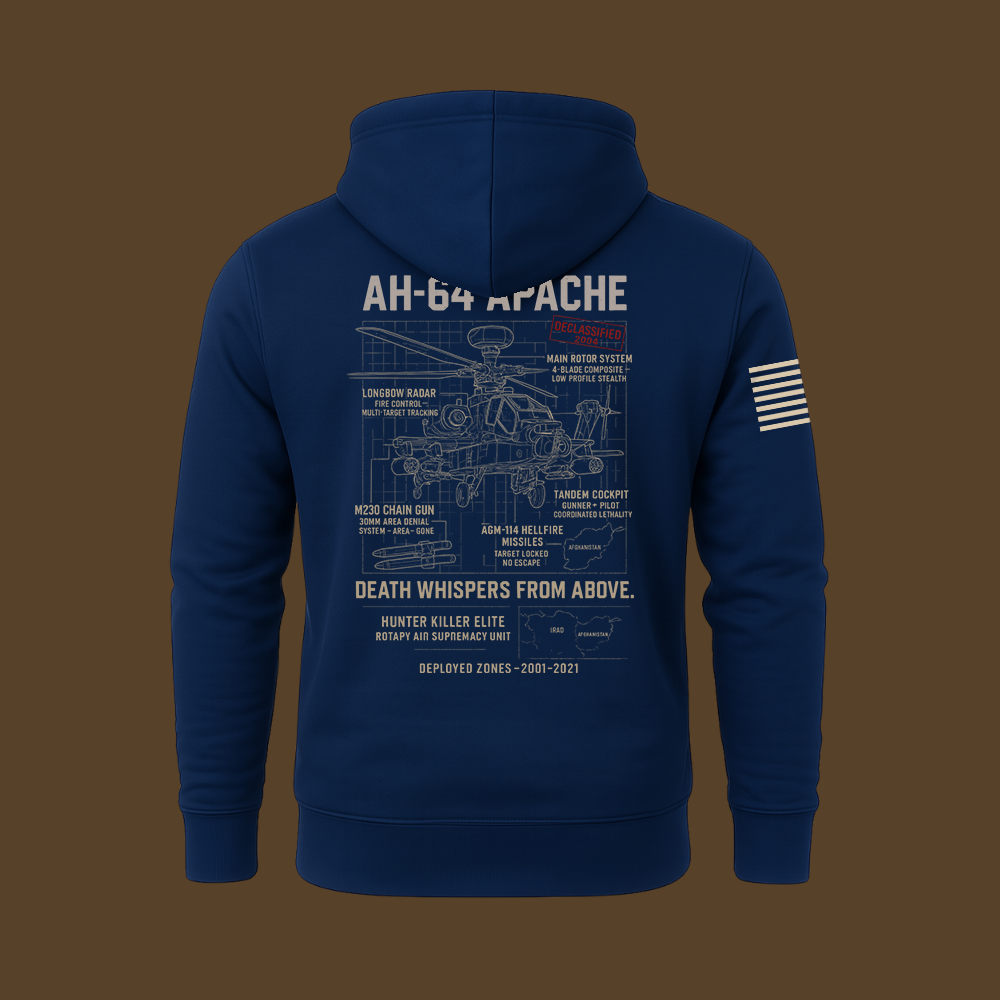 AH-64 Apache Schematic Hoodie