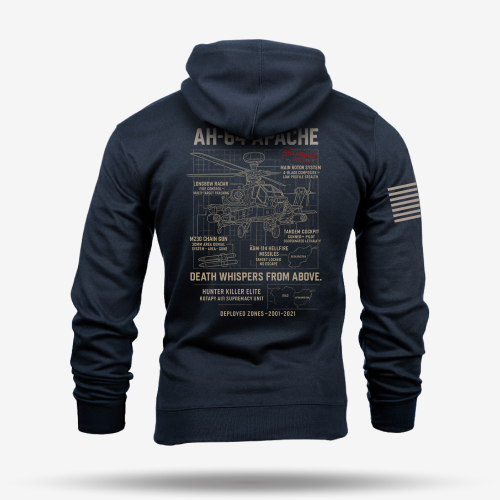 AH-64 Apache Schematic Hoodie