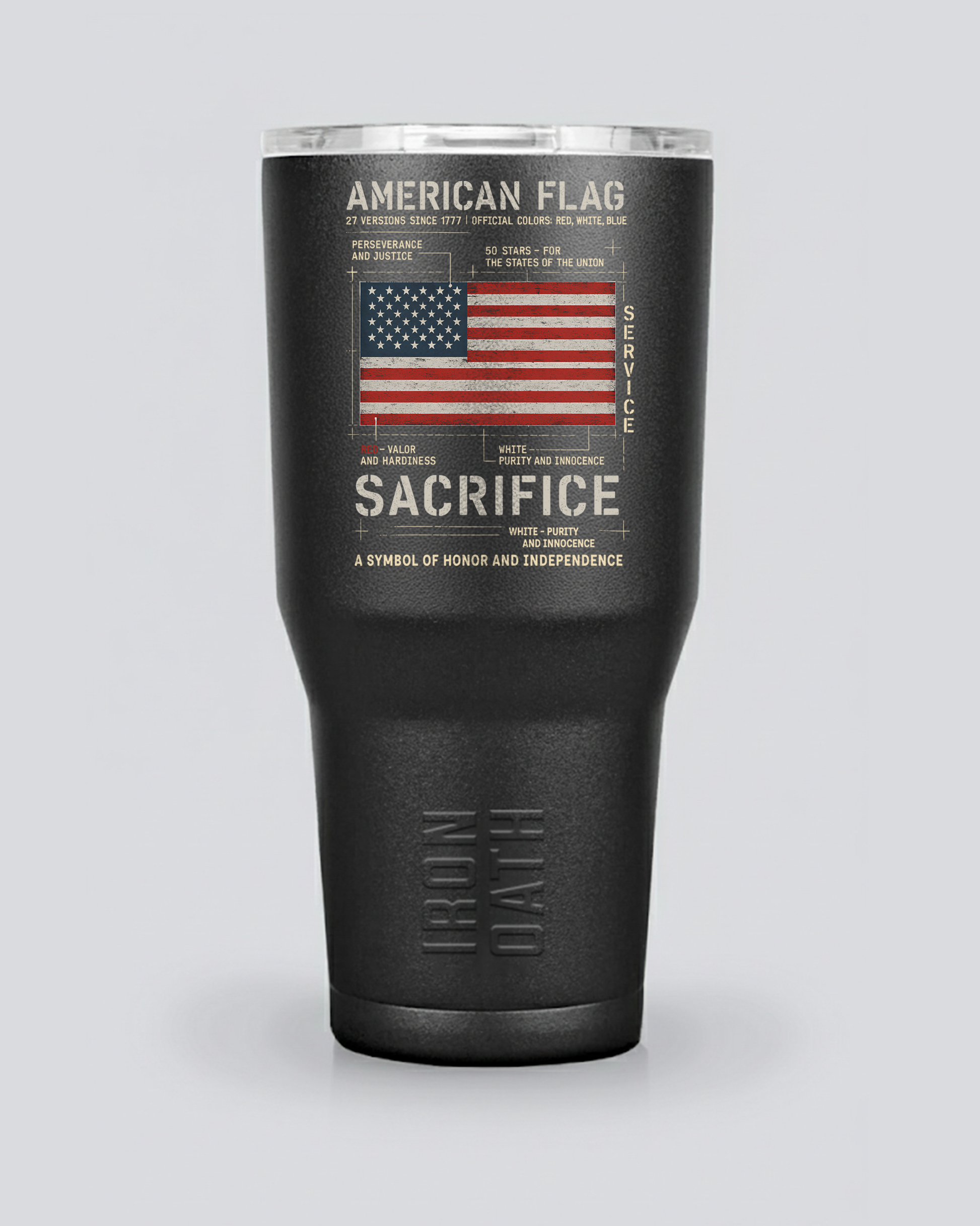 American Flag Iron Oath Tumbler