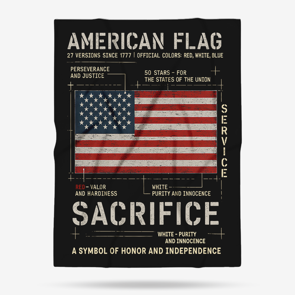 American Flag Sherpa Blanket