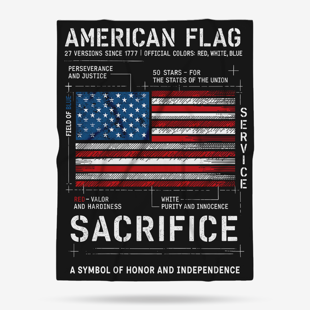 American Flag Sherpa Blanket