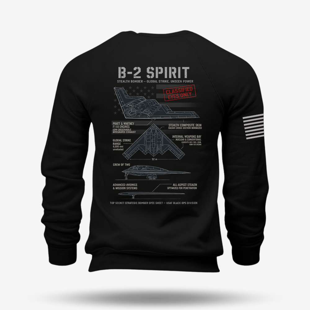B-2 Spirit Schematic Long Sweatshirt