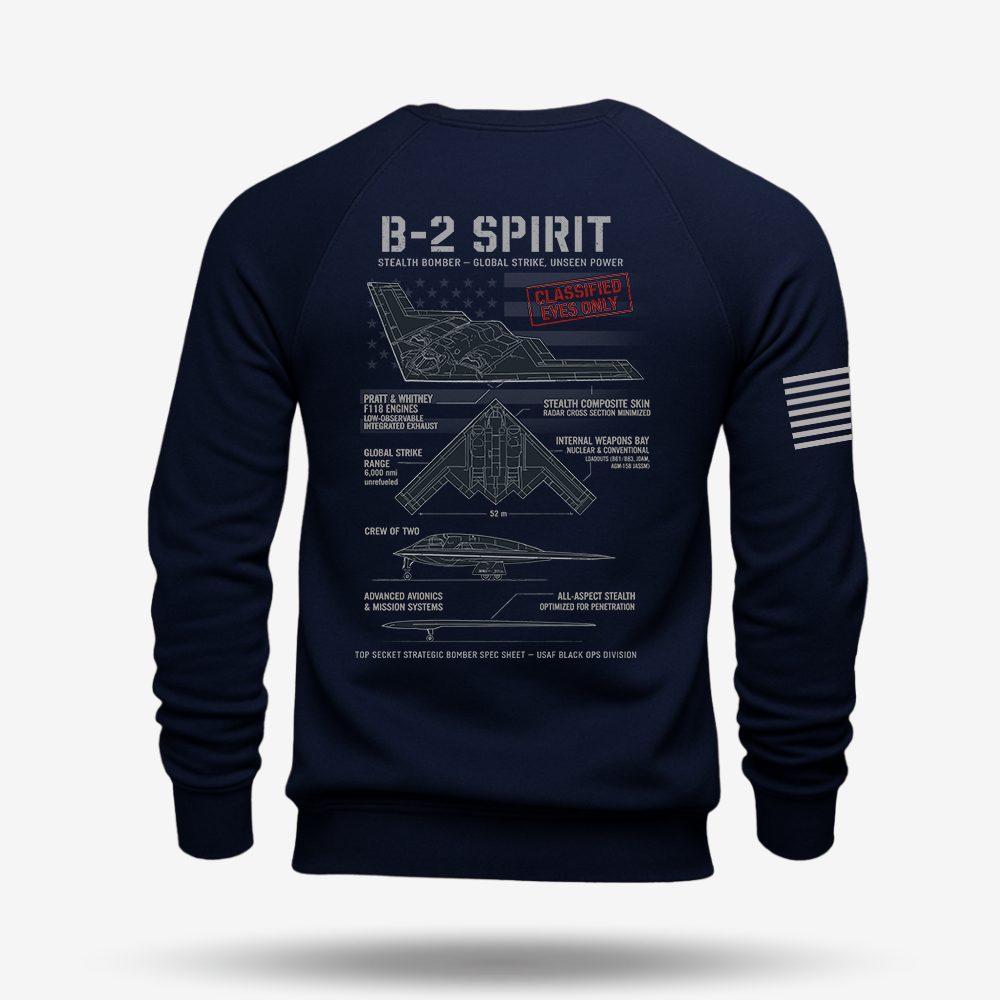 B-2 Spirit Schematic Long Sweatshirt