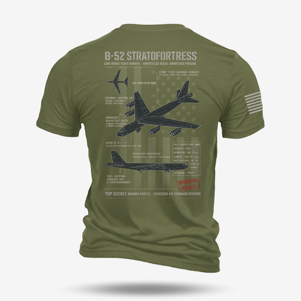 B-52 Stratofortress Schematic T Shirt