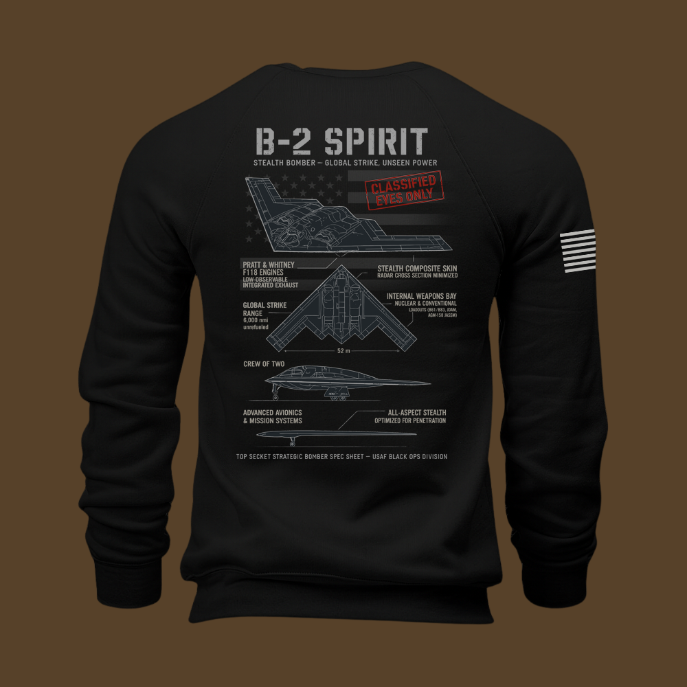 B-2 Spirit Schematic Long Sweatshirt