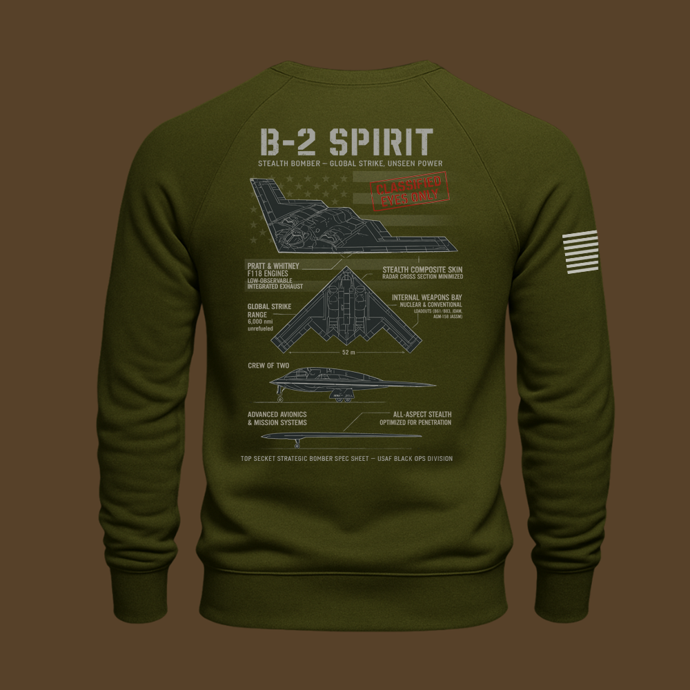 B-2 Spirit Schematic Long Sweatshirt