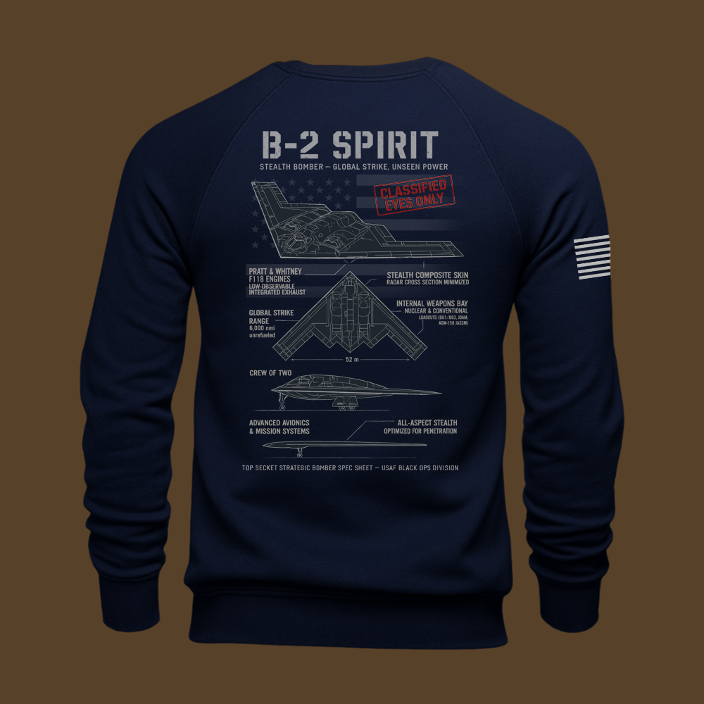 B-2 Spirit Schematic Long Sweatshirt