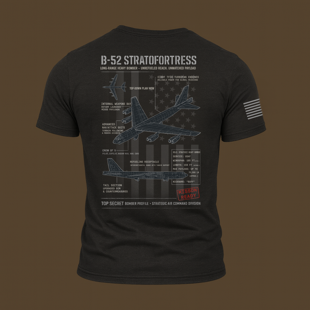 B-52 Stratofortress Schematic T Shirt