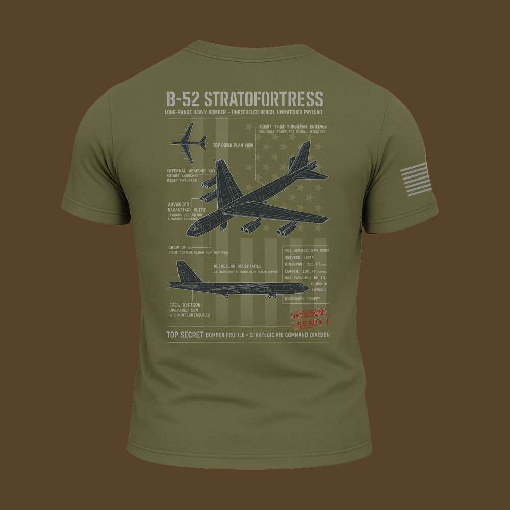 B-52 Stratofortress Schematic T Shirt