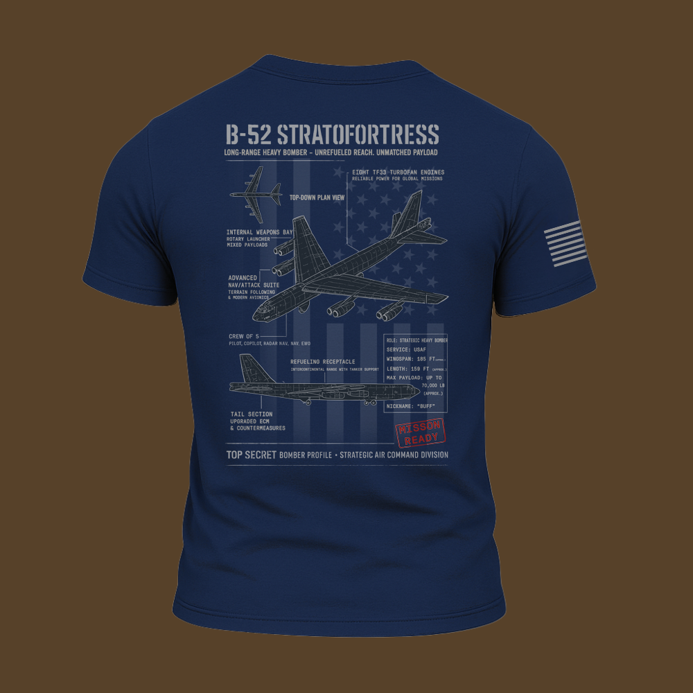 B-52 Stratofortress Schematic T Shirt