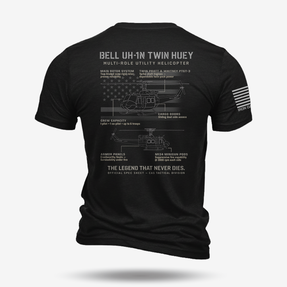 BELL UH-1N TWIN HUEY Schematic T Shirt