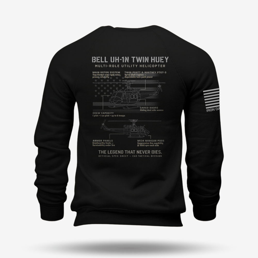 BELL UH-1N TWIN HUEY Schematic Sweatshirt