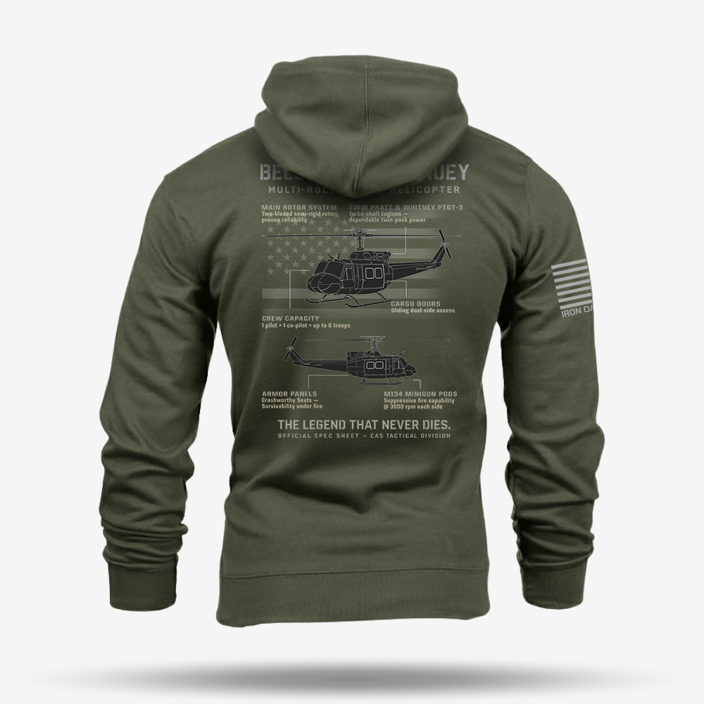 BELL UH-1N TWIN HUEY Schematic Hoodie