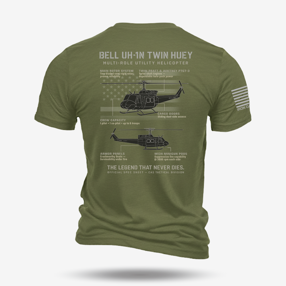 BELL UH-1N TWIN HUEY Schematic T Shirt