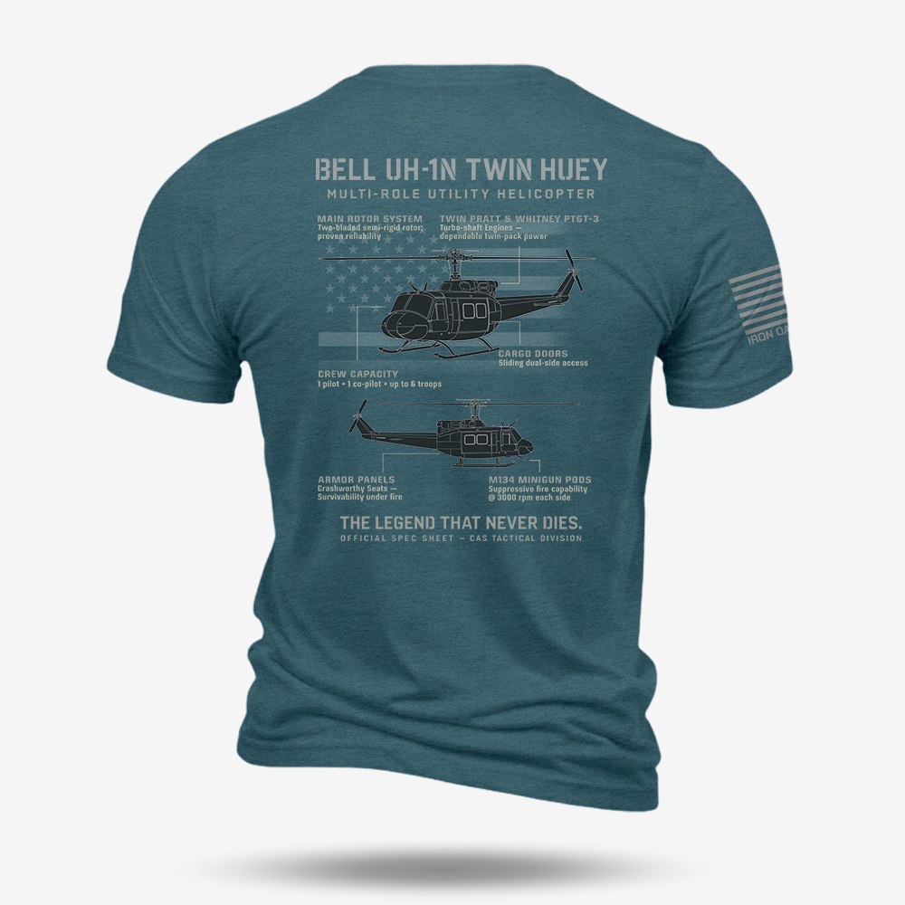 BELL UH-1N TWIN HUEY Schematic T Shirt