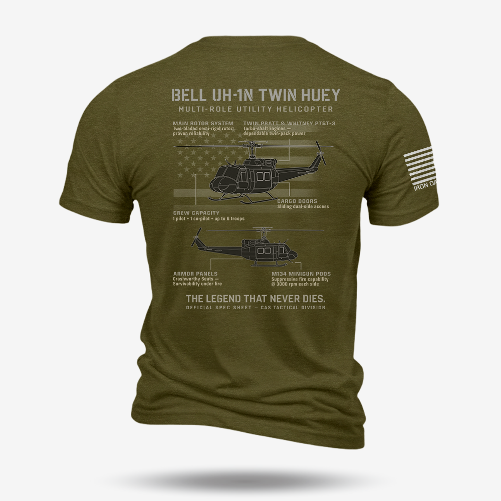 BELL UH-1N TWIN HUEY Schematic T Shirt