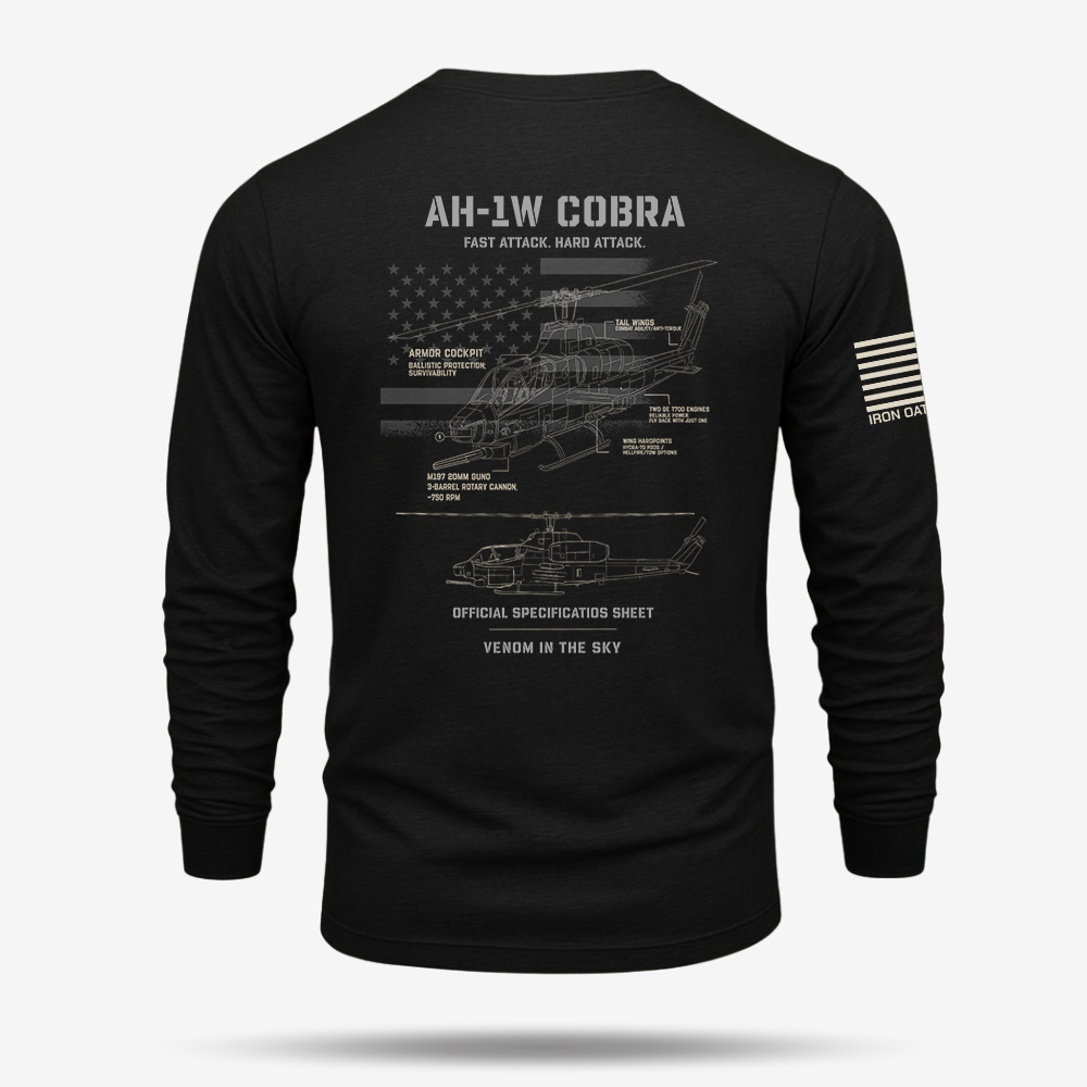 Bell AH-1 SuperCobra Schematic Long Sleeve