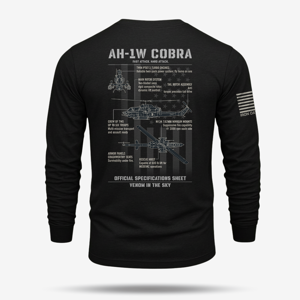 Bell AH-1 SuperCobra Schematic Long Sleeve