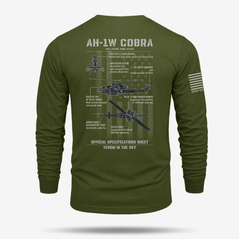Bell AH-1 SuperCobra Schematic Long Sleeve