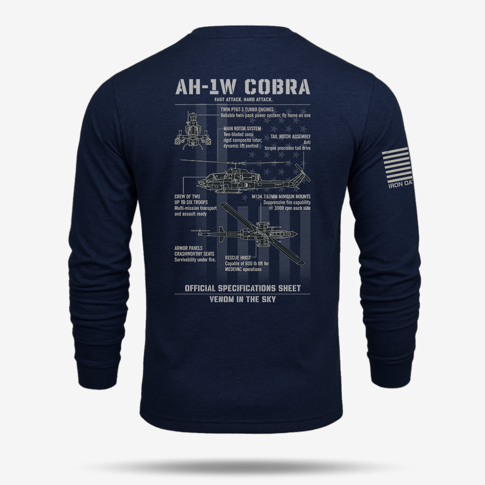 Bell AH-1 SuperCobra Schematic Long Sleeve