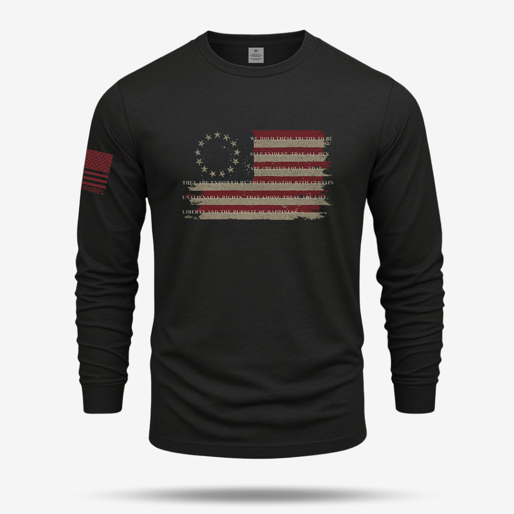 Betsy Ross America Flag Declaration Long Sleeve