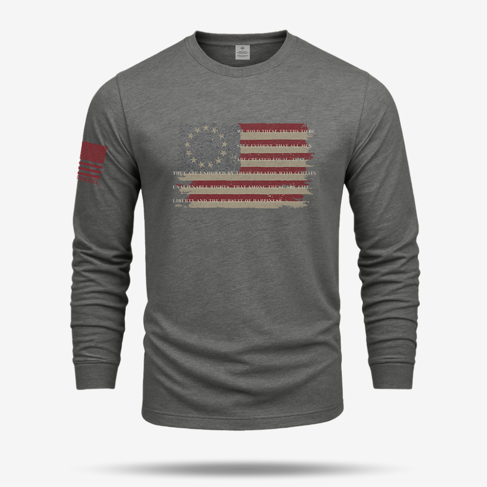 Betsy Ross America Flag Declaration Long Sleeve