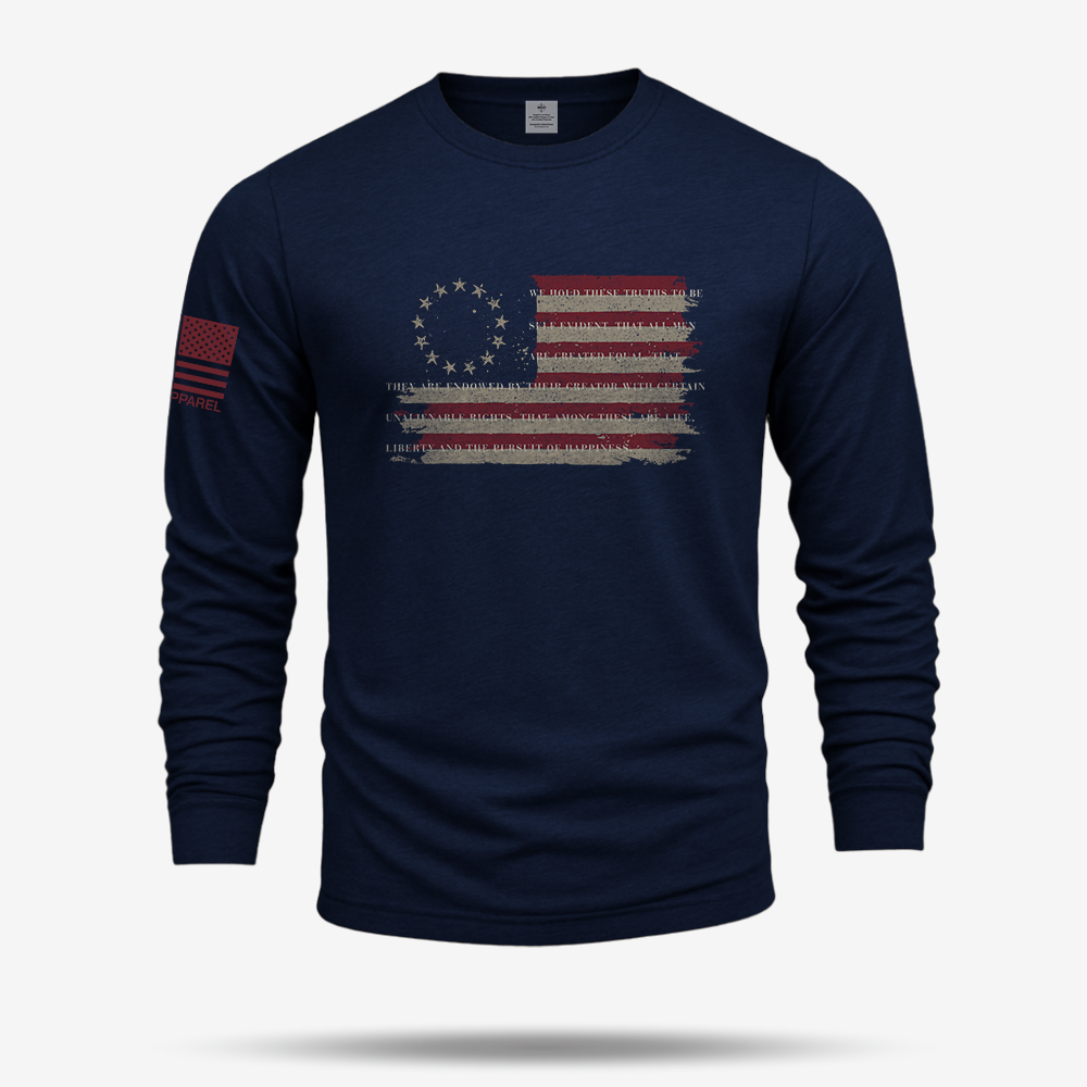 Betsy Ross America Flag Declaration Long Sleeve