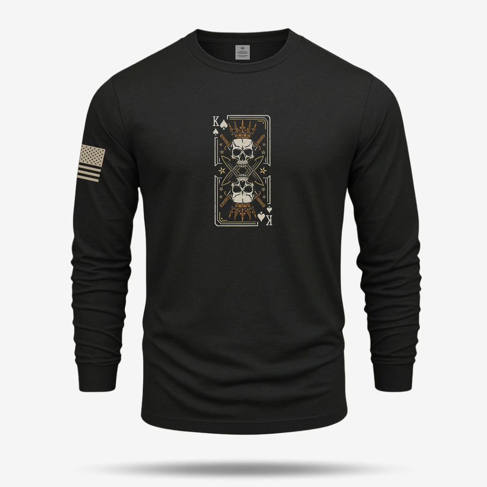 Never Underestimate An Old Man Us King Veteran Long Sleeve