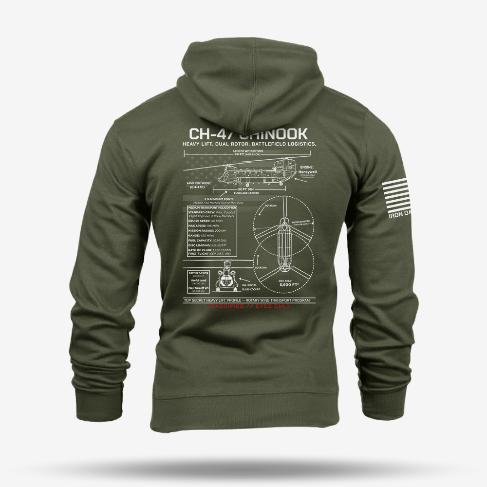 CH-47 Chinook Schematic  Hoodie
