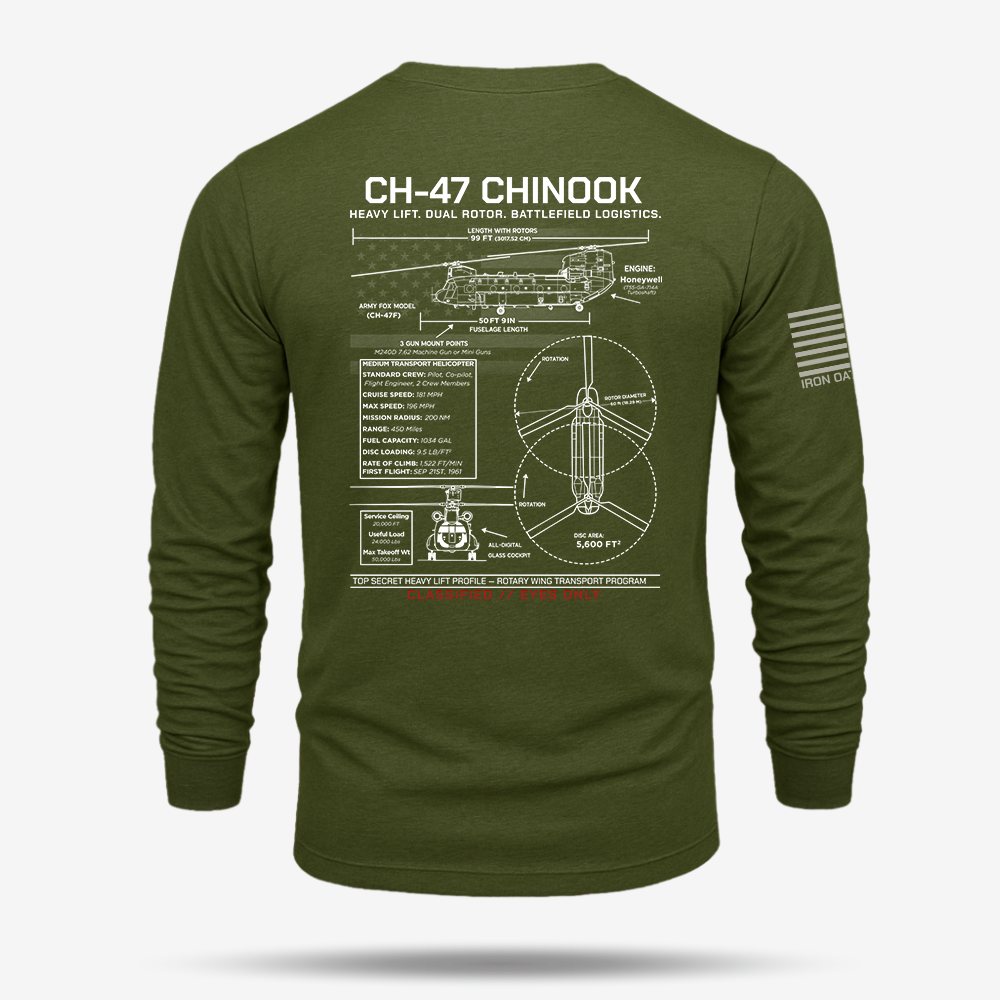 CH-47 Chinook Schematic Long Sleeve