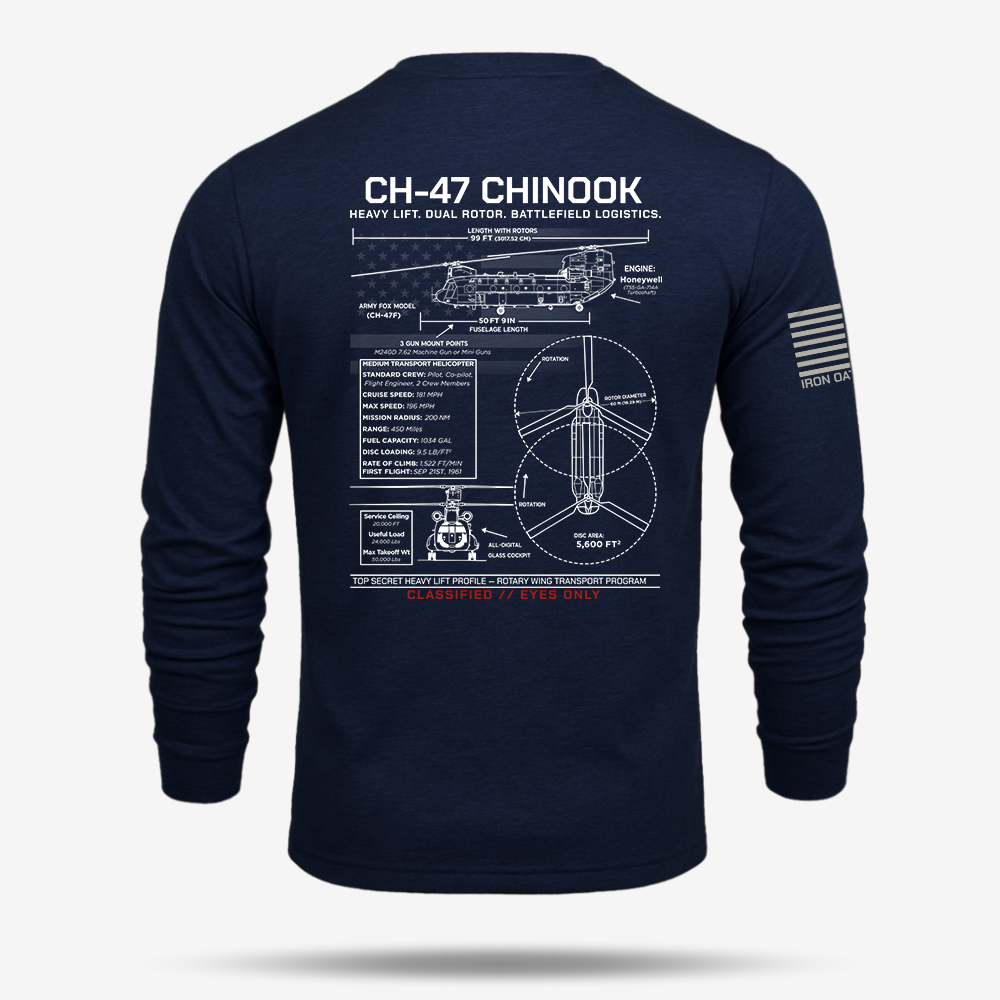 CH-47 Chinook Schematic Long Sleeve