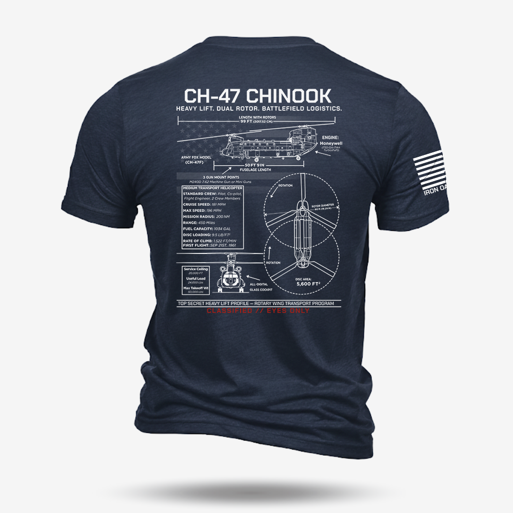 CH-47 Chinook Schematic T Shirt