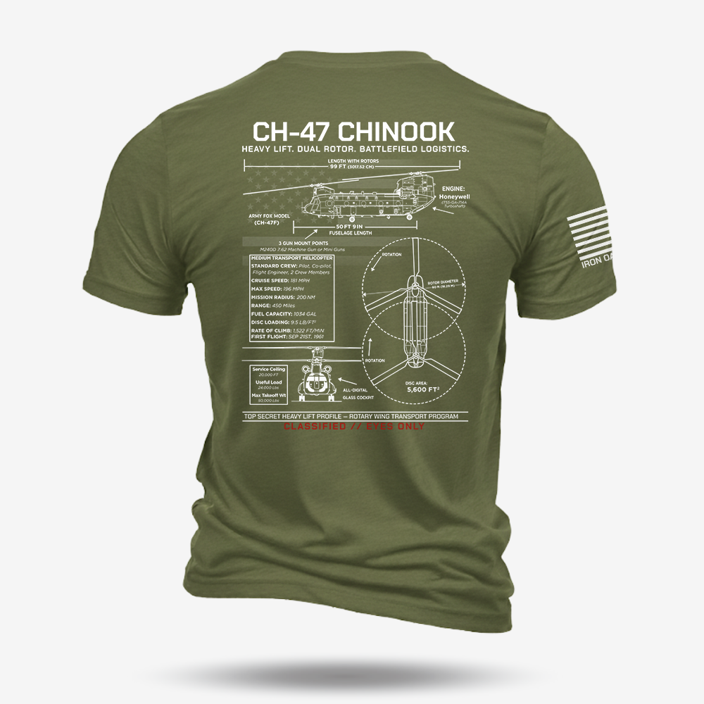 CH-47 Chinook Schematic T Shirt