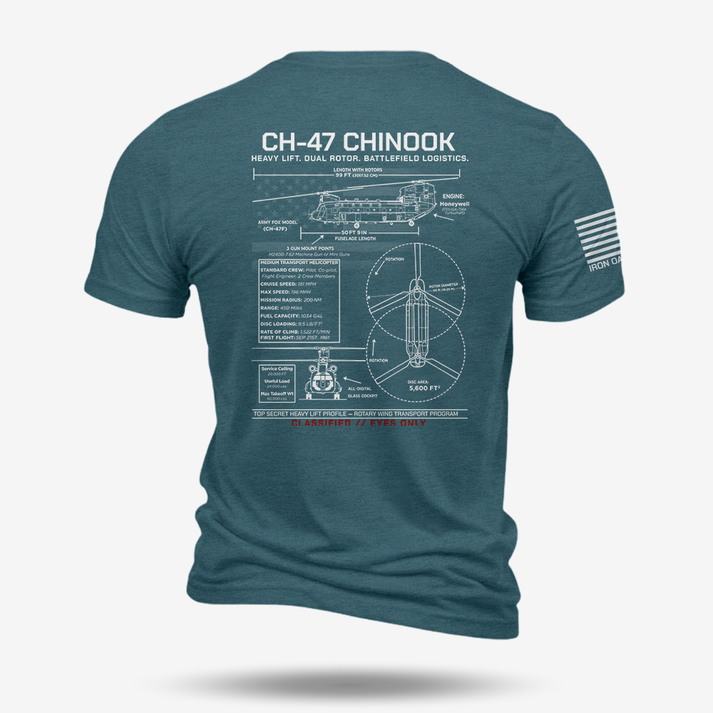 CH-47 Chinook Schematic T Shirt