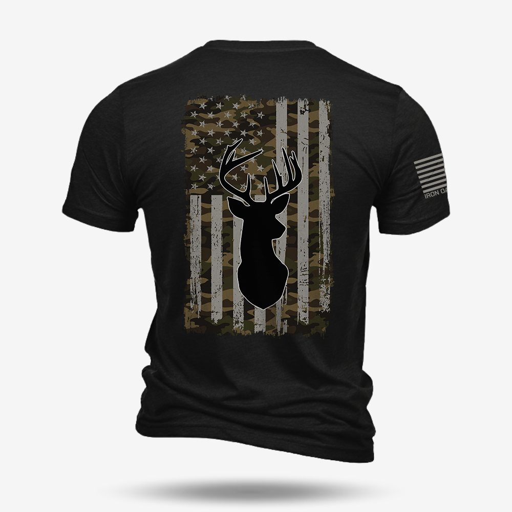 American Flag Camo Buck T Shirt