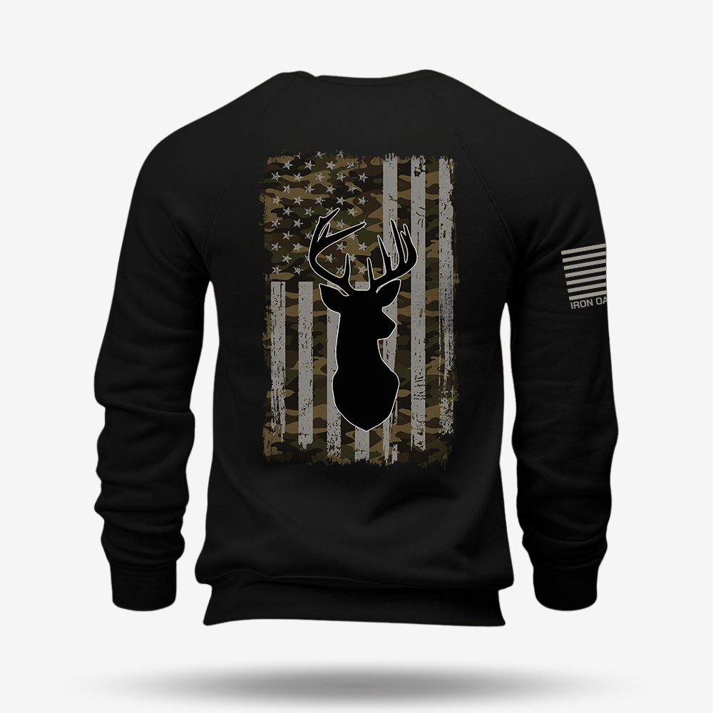 American Flag Camo Buck Sweatshirt