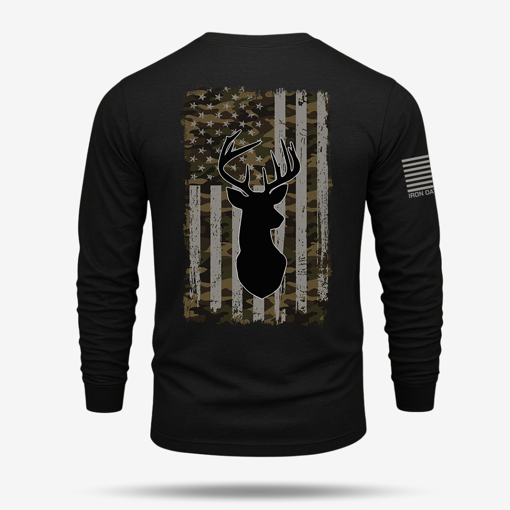 American Flag Camo Buck Long Sleeve
