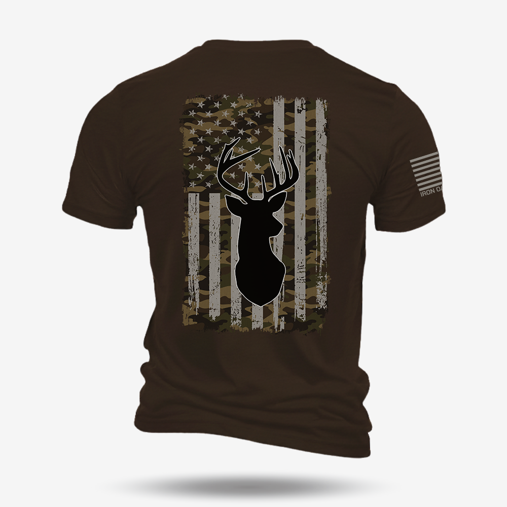 American Flag Camo Buck T Shirt
