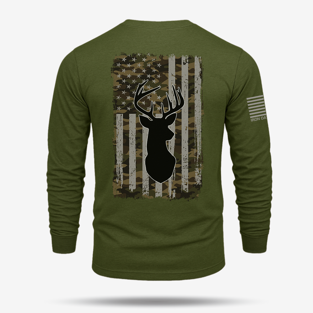 American Flag Camo Buck Long Sleeve
