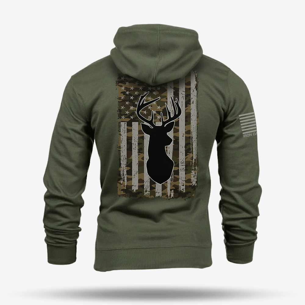 American Flag Camo Buck Hoodie