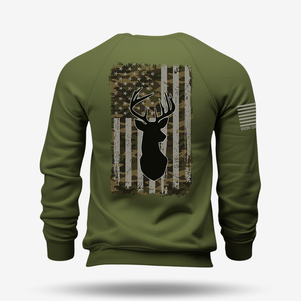 American Flag Camo Buck Sweatshirt