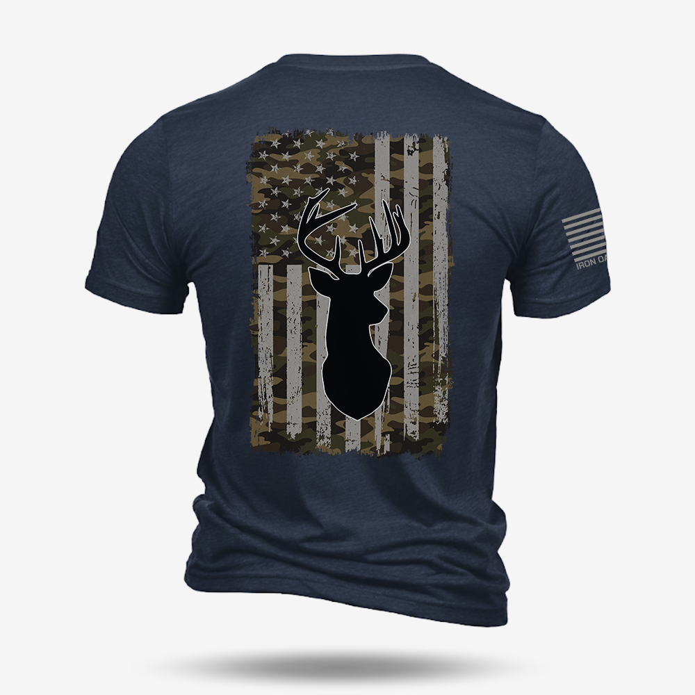 American Flag Camo Buck T Shirt