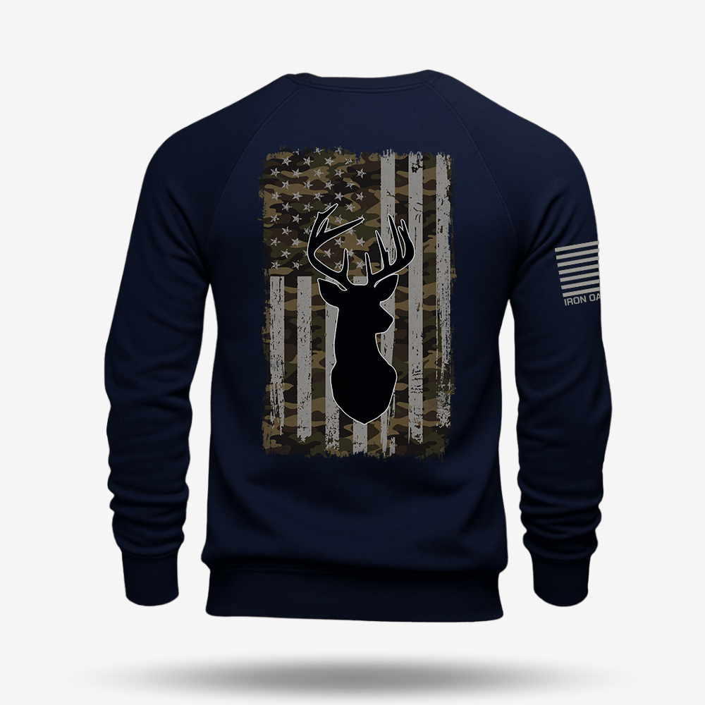 American Flag Camo Buck Sweatshirt