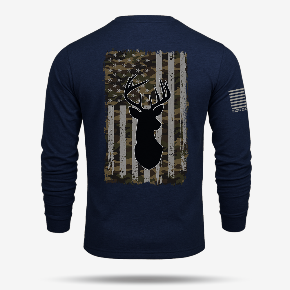 American Flag Camo Buck Long Sleeve