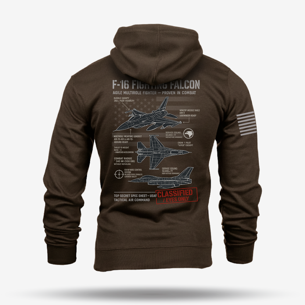 F-16 Fighting Falcon Schematic Hoodie