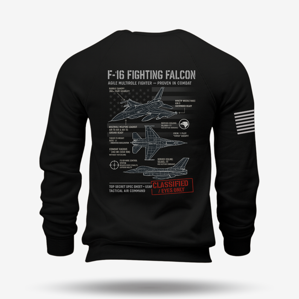 F-16 Fighting Falcon Schematic Sweatshirt