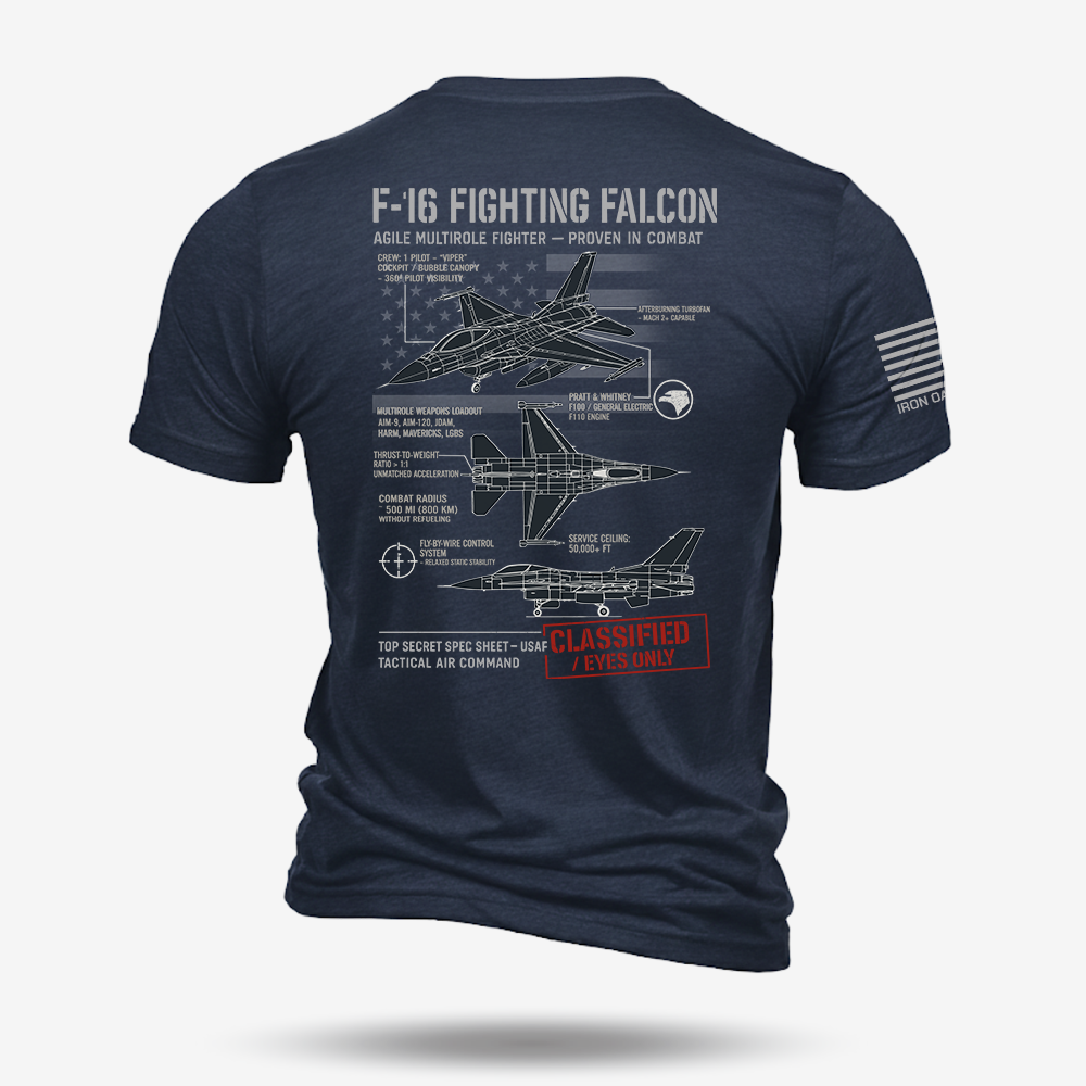 F-16 Fighting Falcon Schematic T Shirt